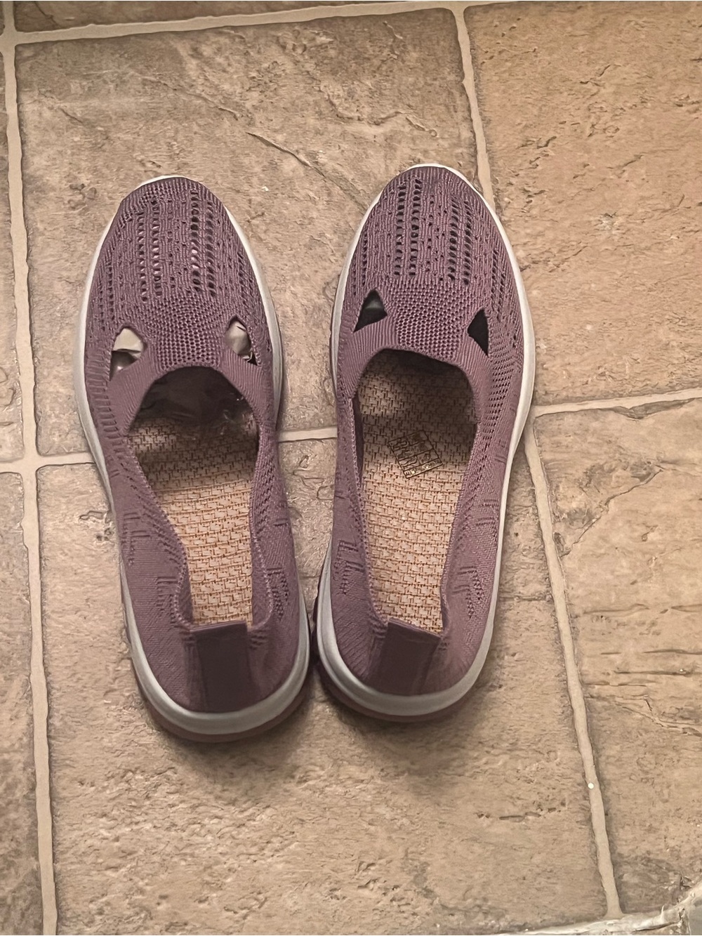 Slip-On Knit Walking Shoes - Mauve